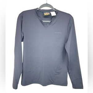 Harley Davidson Black V Neck Slim Fit Top Womens Large Minimalist Embroidery